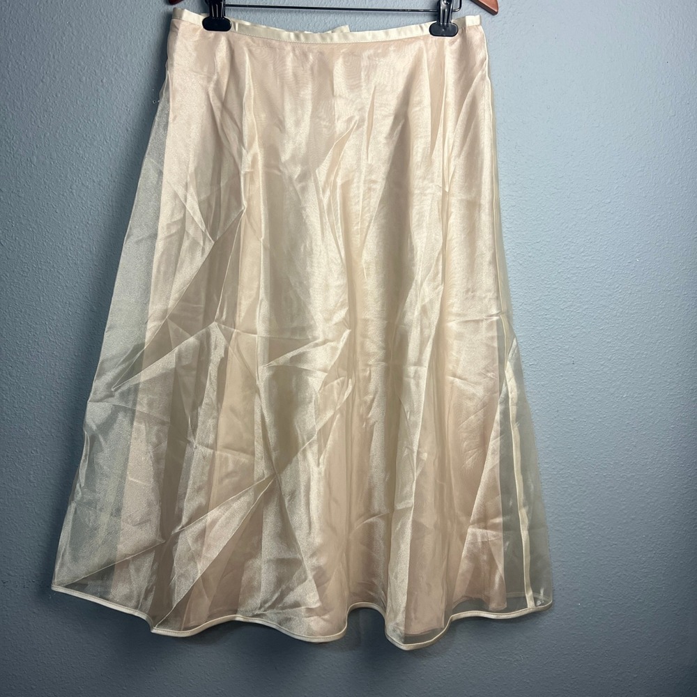 J.R. Nites by Caliendo Champagne Layered Midi Skirt‎ Sz 16 Formal Party Cocktail